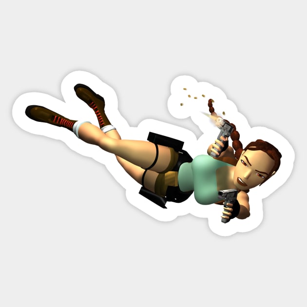 LARA CROFT - Double Pistols Action Sticker by iamjudas